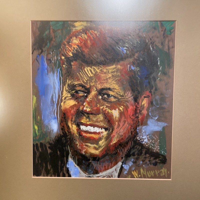 John F Kennedy - Original Impressionist Oil /Acrylic Painting, Signed, Frame gallery