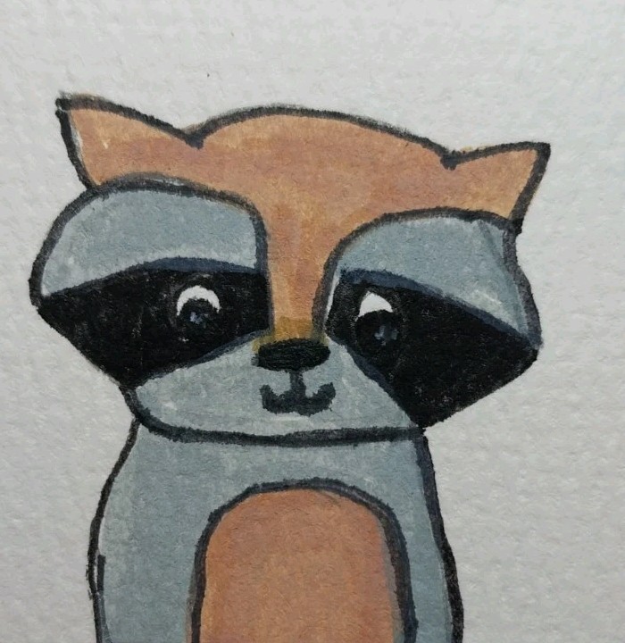Whimsical Raccoon Animals Original Painting 12×12 Impressionist Canvas GAT