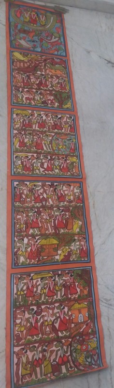 Indian Vintage Bengal Pattachitra (PATUAS) Painting 22 x 132 Inch