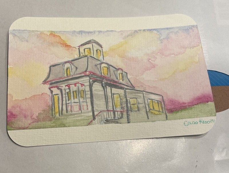 Hocus Pocus Original Painting Decor Halloween 5 X 7 Inches Watercolor Postcard