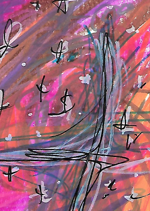 ACEO ATC CARD «Cosmosite» REASOR Original Abstract Painting 2.5×3.5