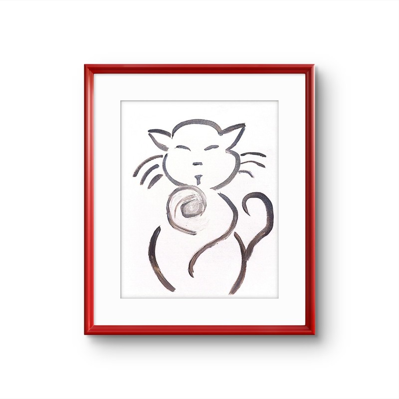One Sassy Kitten Original Expressionism Acrylic Abstract Canvas 11x14 Canvas gallery