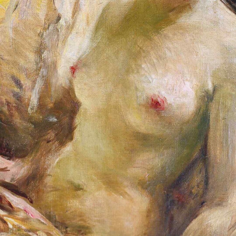 RECLINING NUDE by Howard Chandler Christy, Oil on canvas Framed gallery