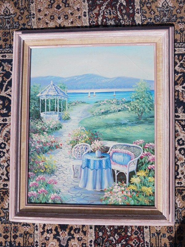 LANDSCAPE Original Oil Painting Famous Artist K. WALLIS 21″x25″ inches Framed