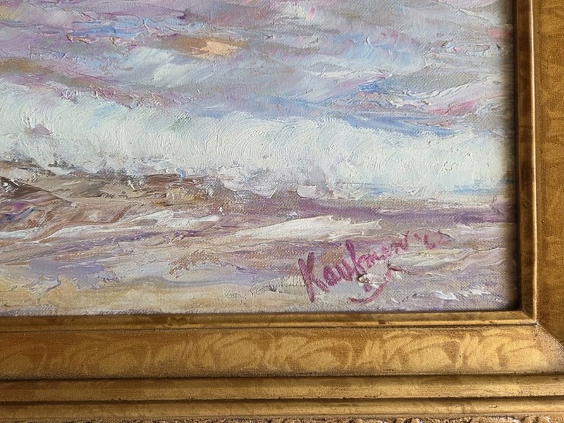 Stuart KAUFMAN (American 1926-2008) Oil On Carton Board Seascape Dated 1962 gallery