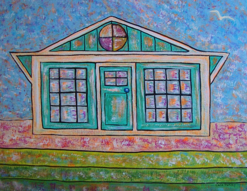 Painting Original Direct From Signed By Artist Set of Three 3 Beach Houses Art gallery