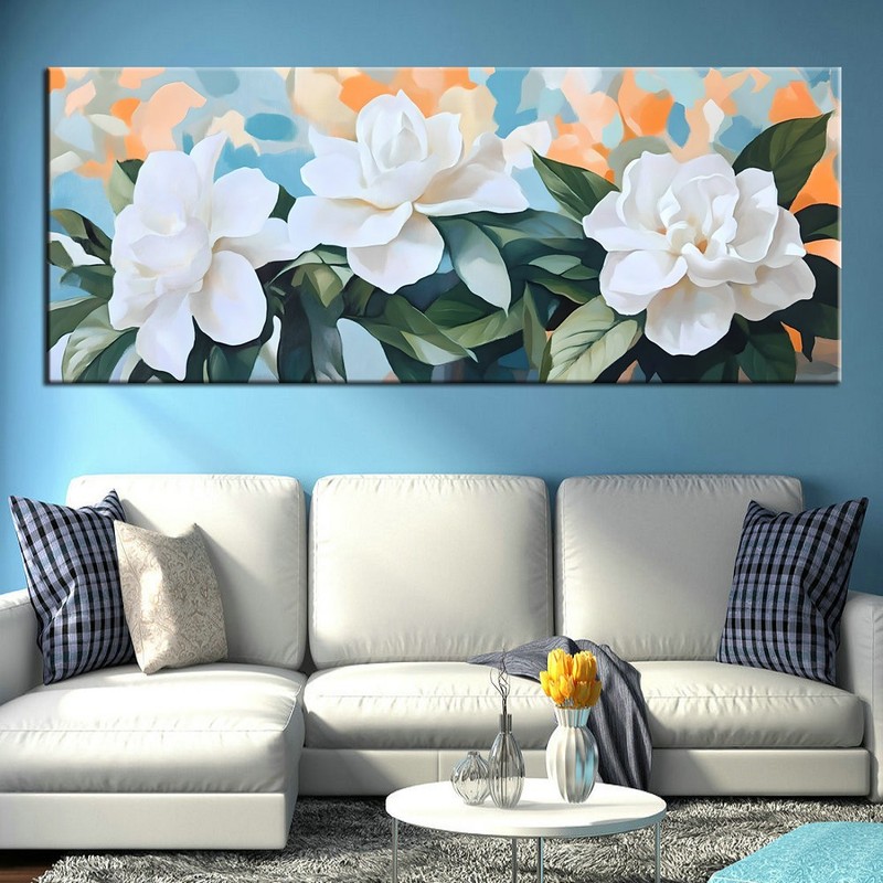 Gardenia Dreamy Floral Canvas Art Home Decor Wall Art Hand-Painted Oil Painting