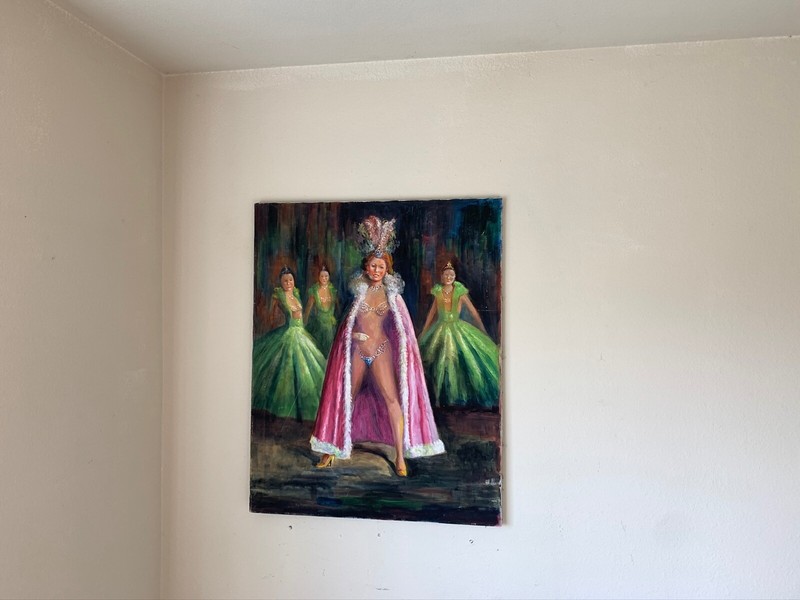 Burlesque Painting MID CENTURY MODERN Art Nouveau Eames Toulouse Lautrec ERA gallery