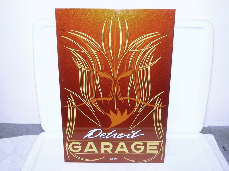 Custom Pinstripe Painting Artwork By LiL Dickie – Detroit Garage 18″ x 12 «
