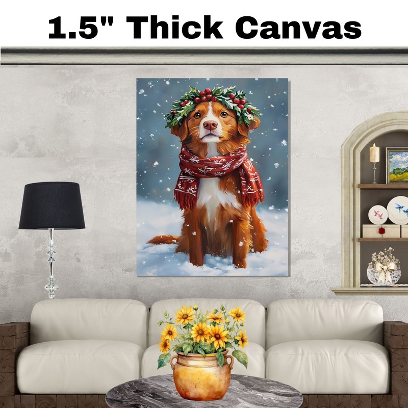 Christmas Nova Scotia Duck Tolling Retriever Canvas Wall Art Gift for Dog Lovers gallery