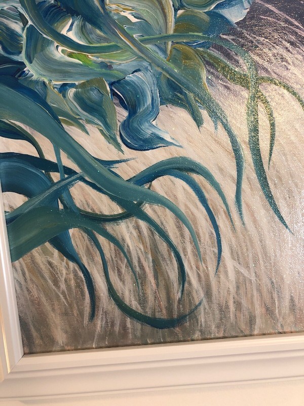 ‘Outfield’Flower Abstract Painting, Acrylic Medium Bouquet Hand Made And Signed. gallery