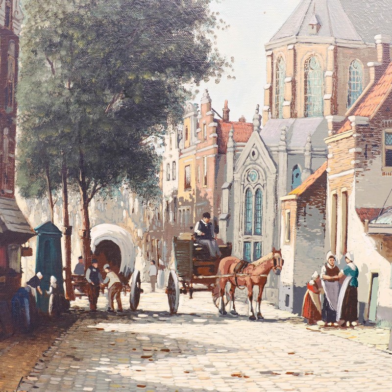 Pieter Cornelis Steenhouwer (1896-1972) - Mid 20th Century Oil, Cobbled Street gallery