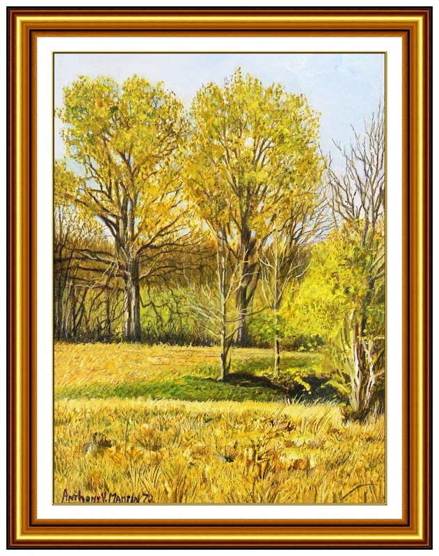Anthony V Martin Original Acrylic Painting On Board Landscape Framed Signed Art