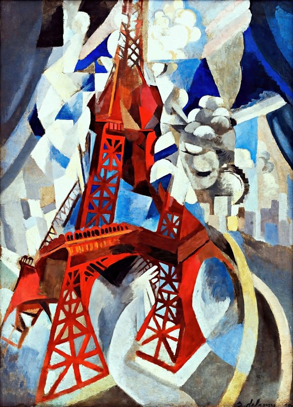 Red Eiffel Tower Painting by Robert Delaunay Reproduction