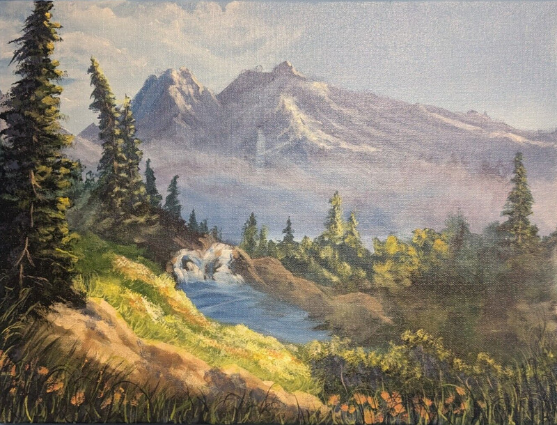 Soaring Peaks (Acrylic painting on Canvas)