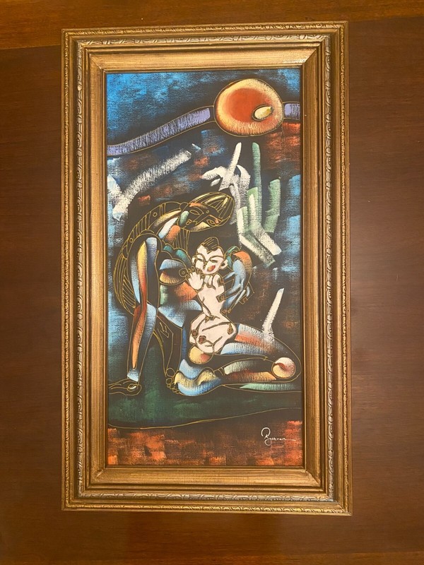 Ian Rystron original acrylic on canvas ( 17x30in.)framed/ (image 12x24in) gallery