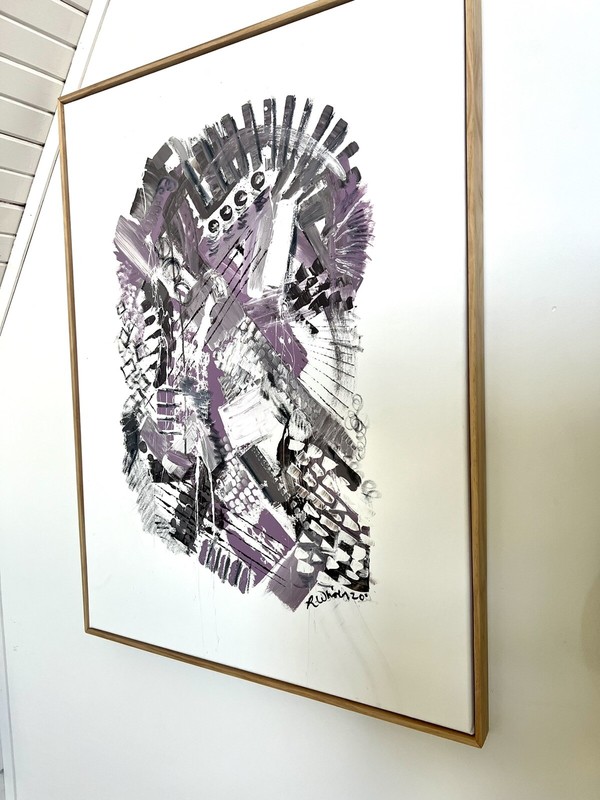 Original Abstract Painting - 2020- 40”x30” - Framed Canvas - Modern Art - Purple gallery