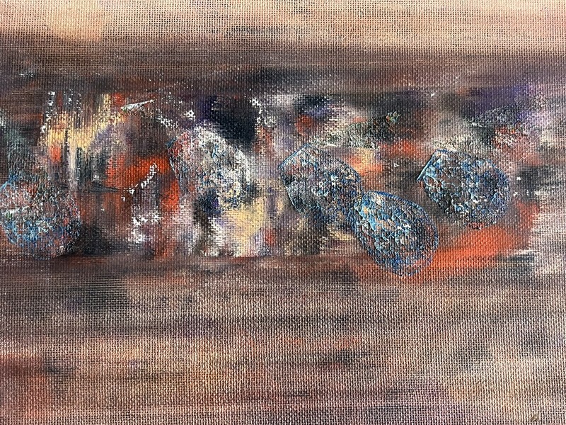 8 x 10 abstract acrylic painting on board by original artist GAY NARNOFF