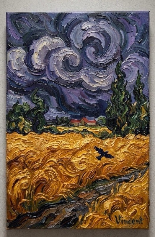 Vincent van Gogh Signed Oil Painting on Canvas 16×24 in Post-Impressionism