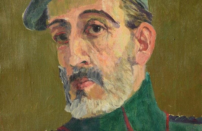 Herbert Grass 1886-1978 Heidelberg / Painting Self Portrait 1945 Soldier World War gallery