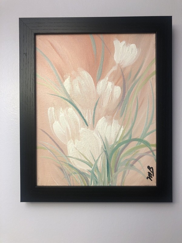 Hand Made,Flower Abstract Painting, Acrylic Medium Bouquet Hand Made And Signed.