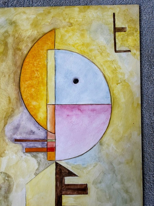 wassily kandinsky , framed oil painting on wood, sealed and signed. gallery