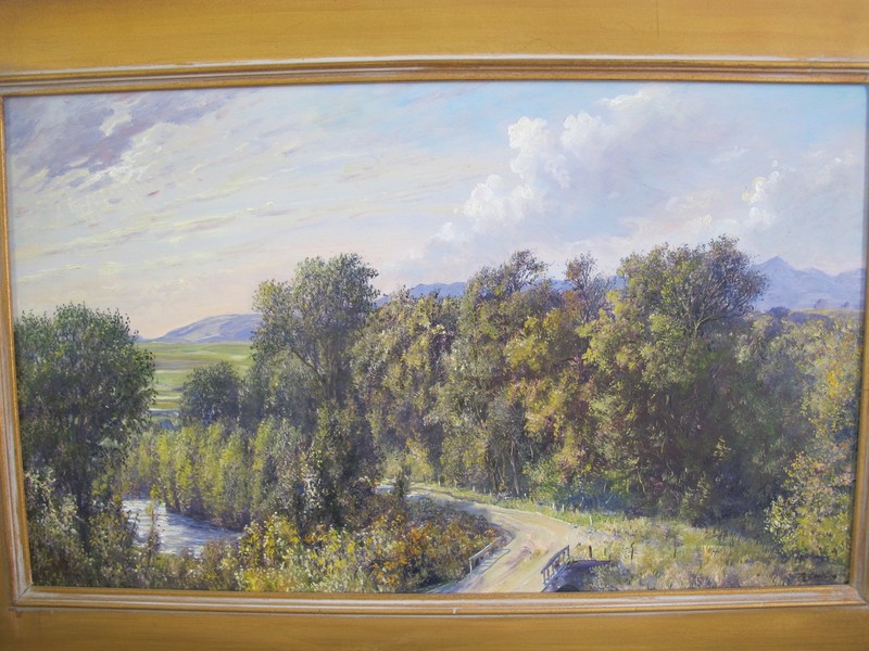 NICK OBERLING Framed MONTANA Landscape Trees Oil Painting COUNTRY ROAD gallery