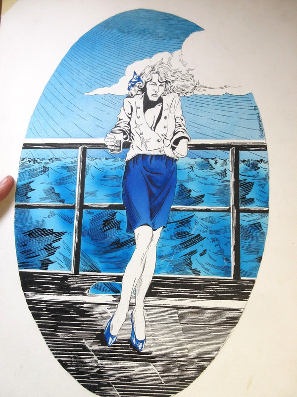 1989 ORIGINAL PAINTING signed GUSTAFSON FASHION ILLUSTRATION COMMERCIAL ART gallery