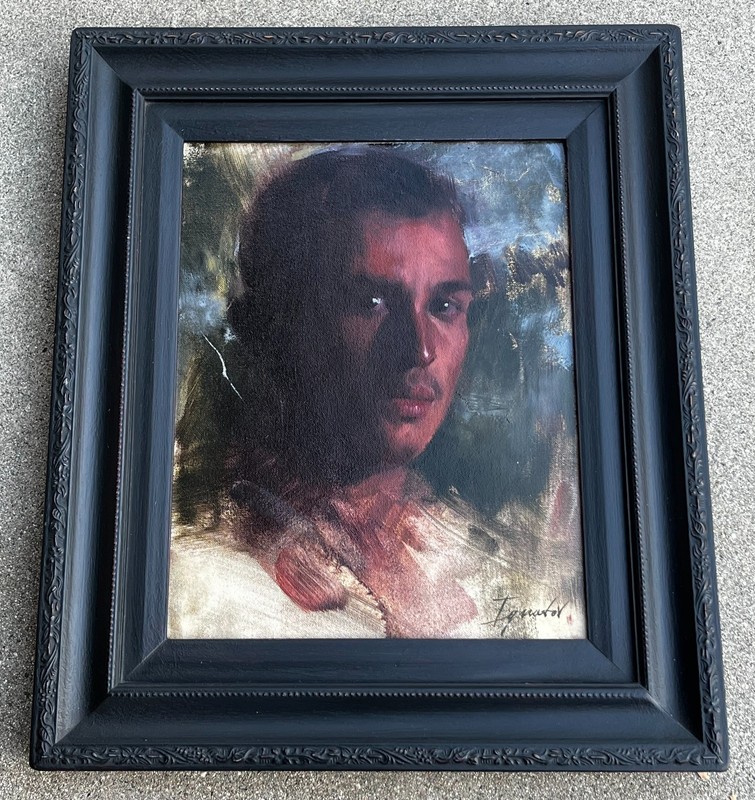 Ignat Ignatov (CA, Bulgaria b. 1978-) «Portrait of Man» Oil Painting on canas