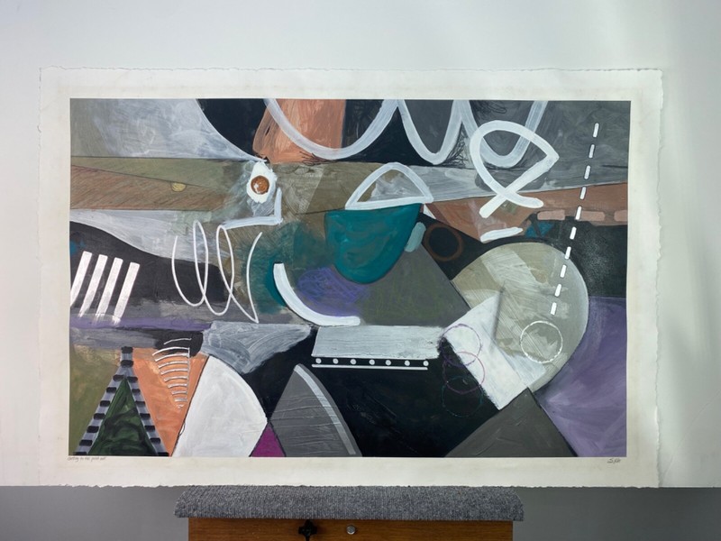 S.Hile «Getting to the Point» Original Acrylic On Paper