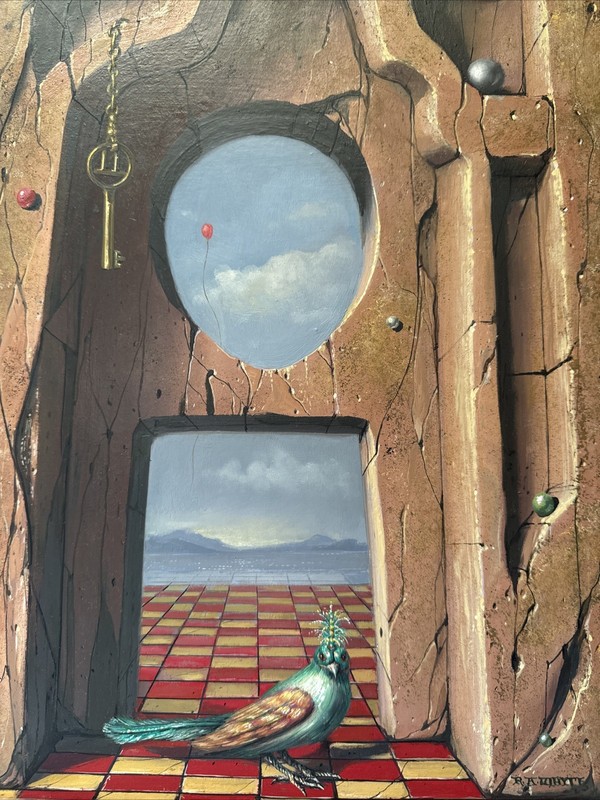 RAYMOND WHYTE PAINTING SURREALISM SURREALIST KEY BIRD LANDSCAPE ARCHITECTURE gallery