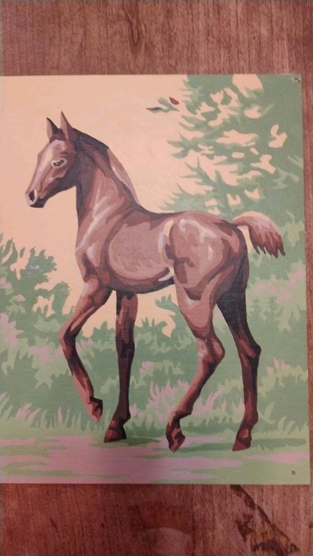 Vtg Paint By Number Colt Goal Painting 10 X 8
