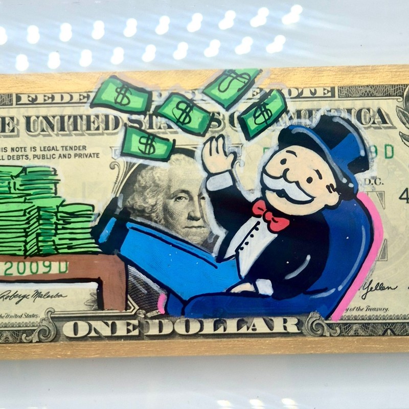 Mr Monopoly Money Art Dollar Bill Collectible Currency Pop Art Pop Culture gallery