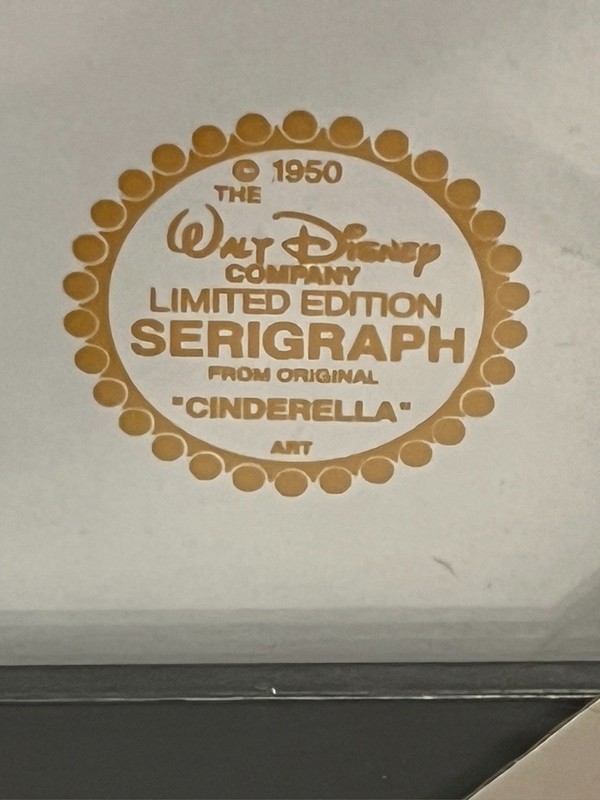 Walt Disney Animation Art CINDERELLA Limited Edition Serigraph Framed 11x14 gallery