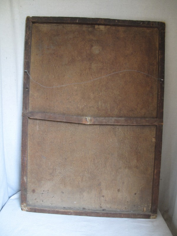 Antique 18th c. Spanish Colonial "Santa Barbara" Oil Painting 27 "X 38" Mexican gallery