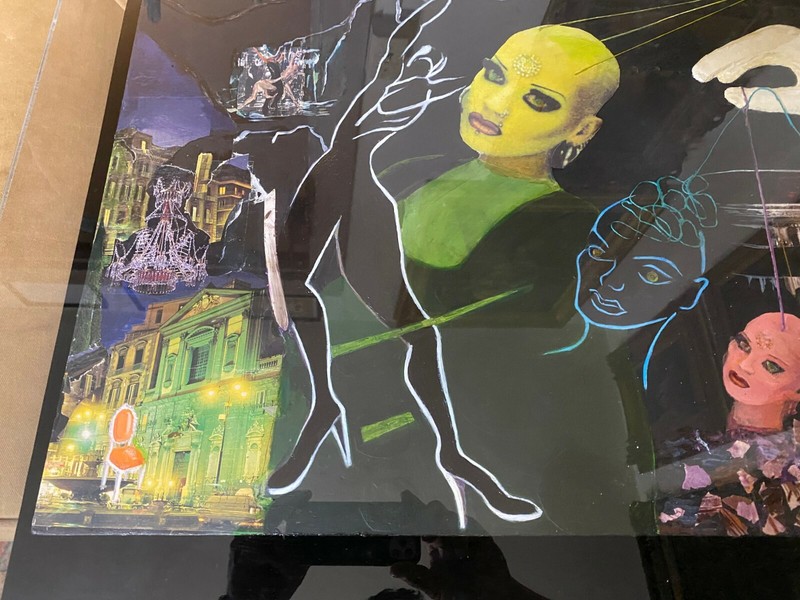 Stunning Large "Female Themed Fantasy Scene" Mixed Media Painting - Framed gallery