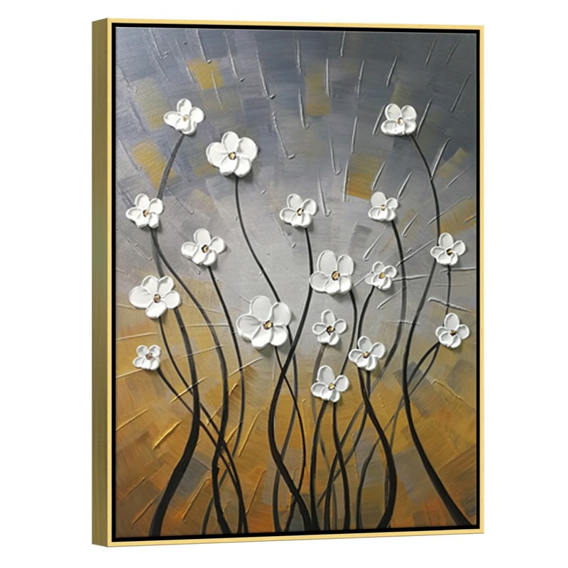 Canvas Wall Art Paintings Picture Hand Paint Original Home Decor Floral Brown