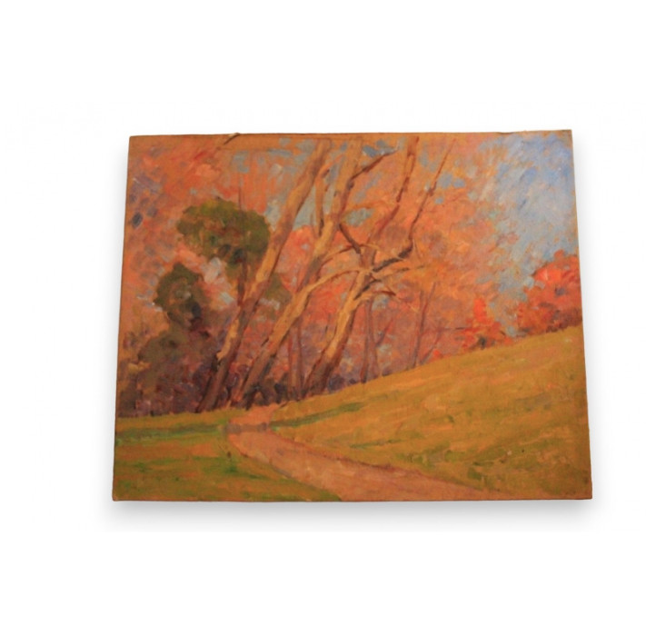 Paul Sokoloff (1873–1968) Original Oil on Panel “Path” March 1921 Landscape