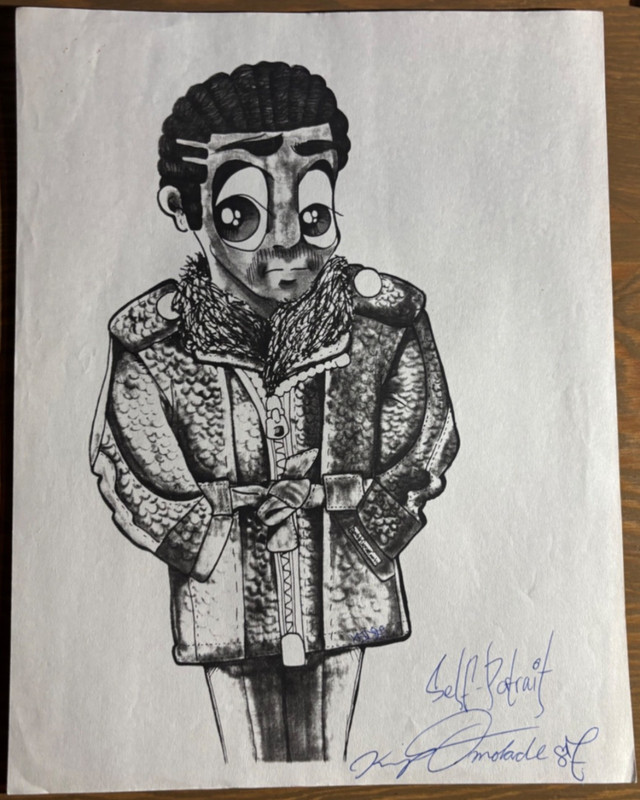 SELF-PORTRAIT BY KIP OMOLADE (KADE NYC) SIGNED PRINT 1987