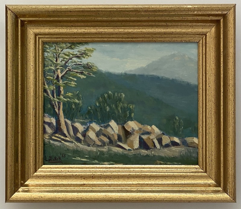 Lutzker Ca. Plein Air Eucalyptus Tree Foothill Landscape Impressionism Painting