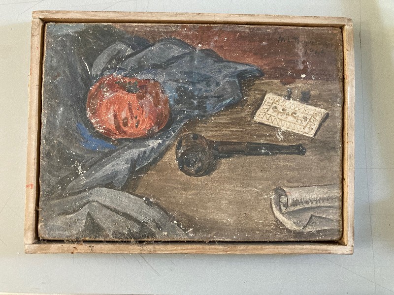 Very Pretty Painting Gouache On Plaster Cast 1944 Still Life Tusquellas Miguel gallery