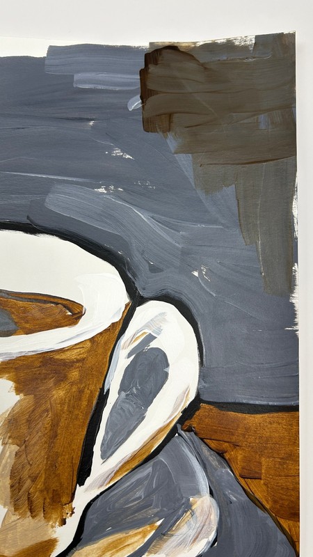 Original Abstract Coffee Painting Cafe Art Wall Art Signed STerling Paper 11x14 gallery