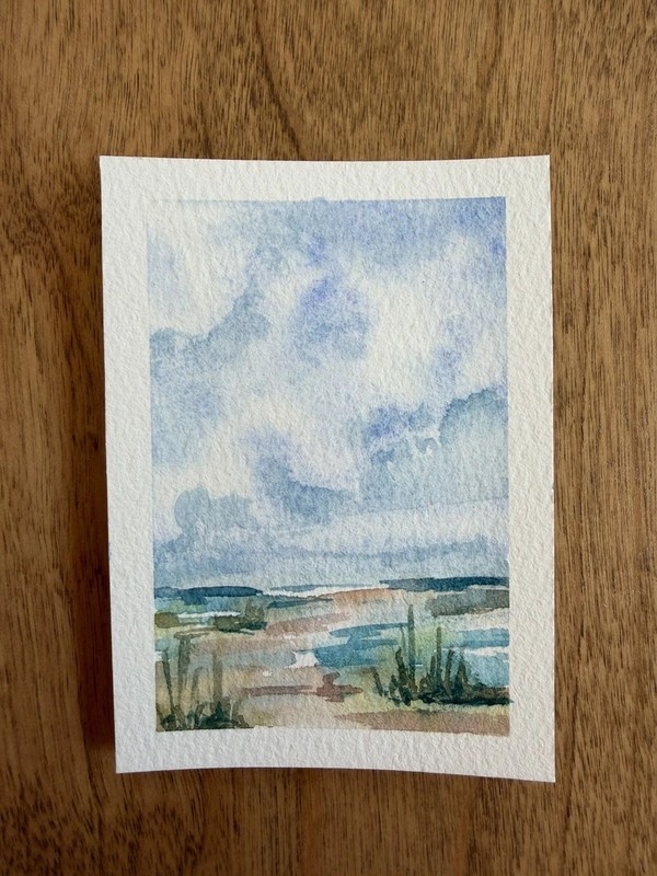 ACEO beach landscape abstract illustration “East Coast” 1/3 by KC_ART_ME