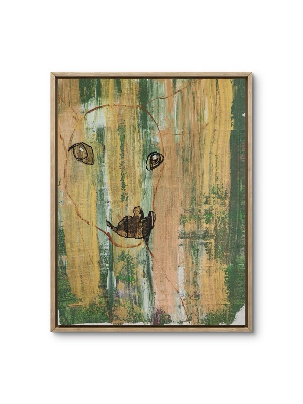 Abstract Deer Impressionistic Modern Unique Canvas Textured 11X14