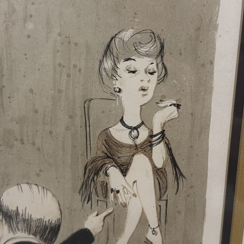 Vintage Signed, Matted, Framed Print Robert Sills Gallery Anthony Joyce Jury Art gallery