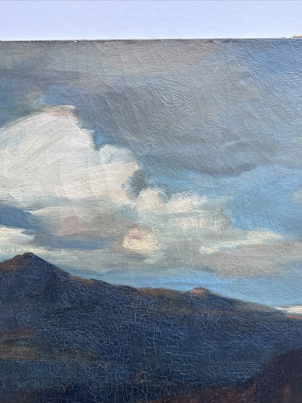 ANTIQUE LANDSCAPE PAINTING AMERICAN HENRY BREUER MARIN CALIFORNIA MT TAMALPAIS gallery