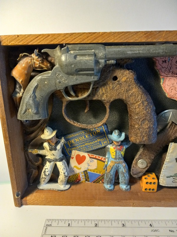 Vintage Folk Art Cigar Shadow Box Scene Art One Of A Kind gallery