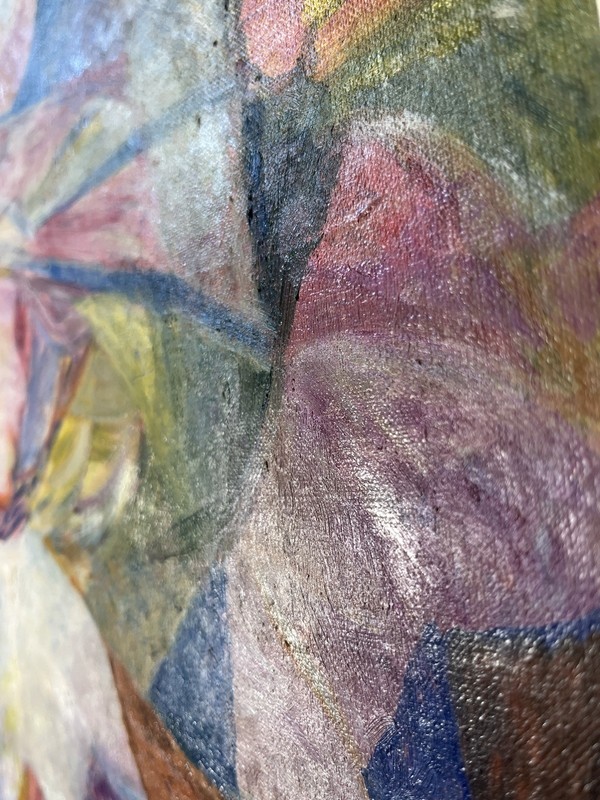 Original Abstract Art 1976 “Embrace” by Mahasim M. Massair – Signed 16”x20”in gallery