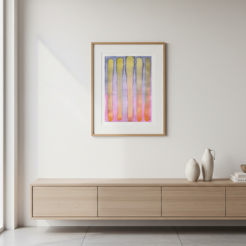 Original Abstract Watercolor Painting “Five Fingers” 23x31 cm Unframed gallery