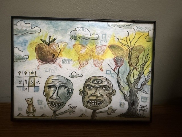 Joey Mars Original Custom Art 1/1 4×6 – 2012 Rare » Worm Hole «